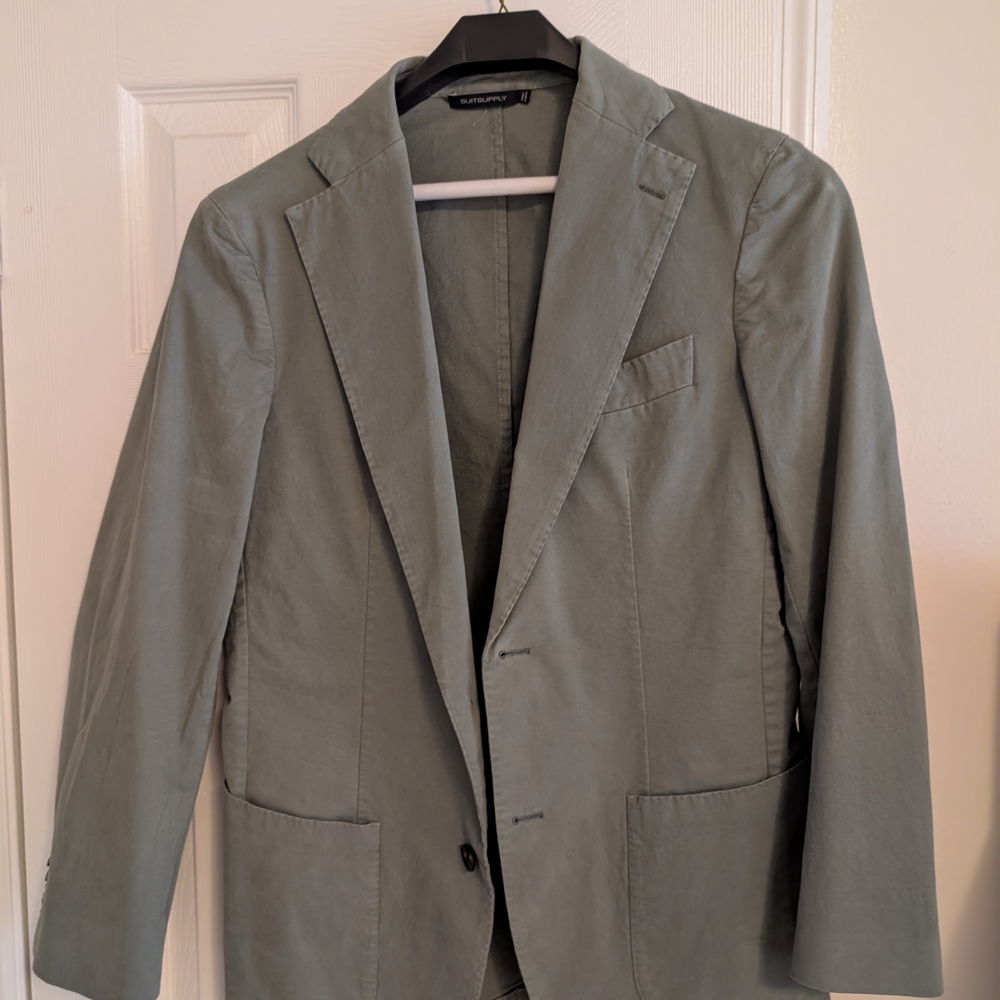 Green Sport Coat with Notched Lapels